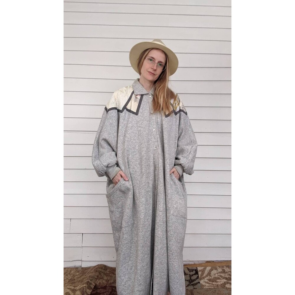 80s Sachi New York Art Coat One Size Poncho Soft Gray